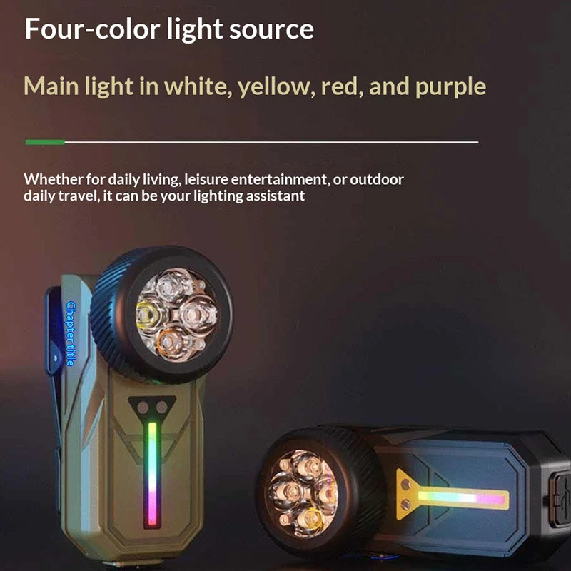 SEEKNITE K370 Magnetic LED Keychain with 4 Color LED Headlamp Gesture Control 90° Rotation Waterproof Design Type-C Rechargeable Camping Flashlight — view 2
