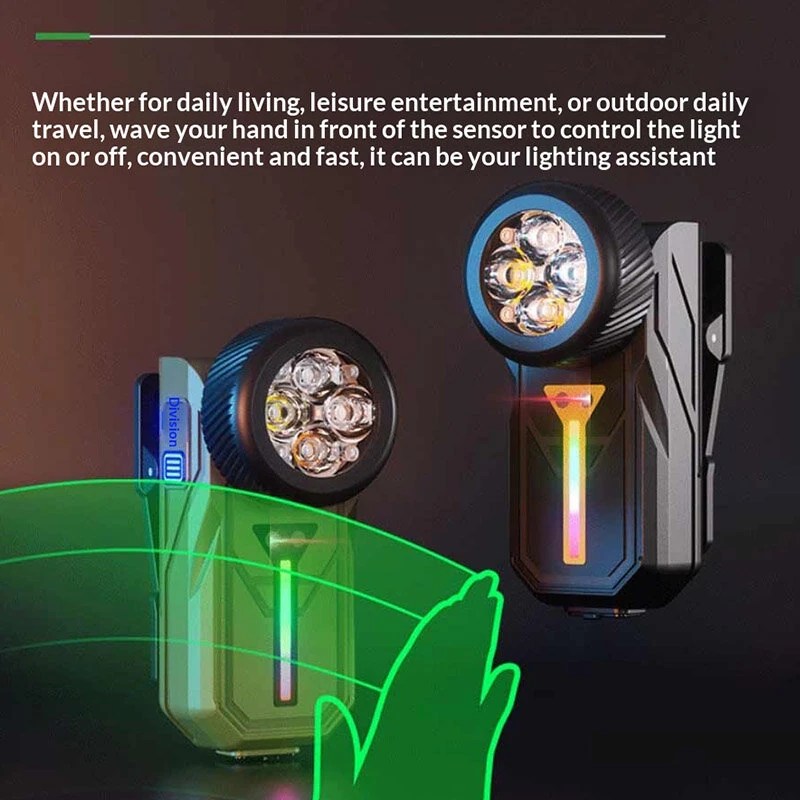 SEEKNITE K370 Magnetic LED Keychain with 4 Color LED Headlamp Gesture Control 90° Rotation Waterproof Design Type-C Rechargeable Camping Flashlight — view 3