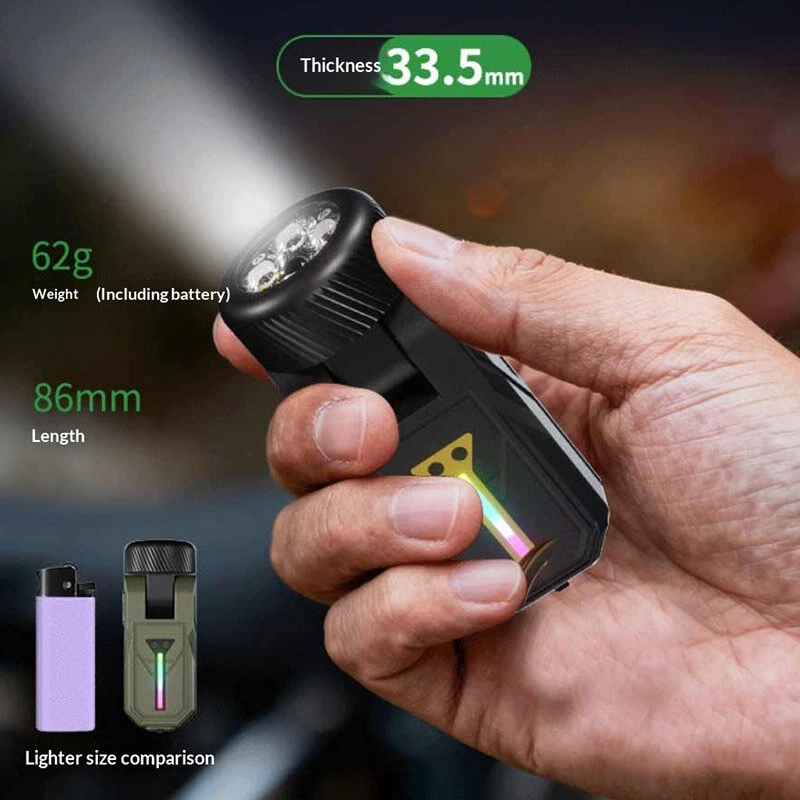 SEEKNITE K370 Magnetic LED Keychain with 4 Color LED Headlamp Gesture Control 90° Rotation Waterproof Design Type-C Rechargeable Camping Flashlight — view 4
