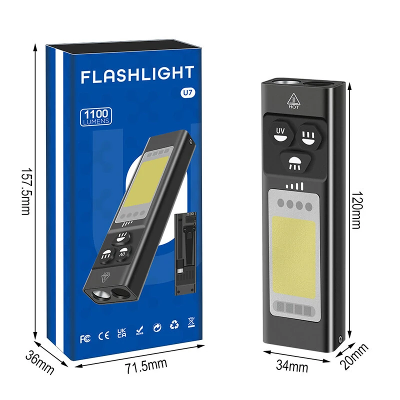 SEEKNITE SST40 1100LM Rechargeable EDC Flashlight With 365nm UV, White LED Combo and RGB Light USB C Rechargeable Portable Pocket Lights Mini Torch with Magnetic Tail Triple Sources for Outdoors Emergency Working — view 10