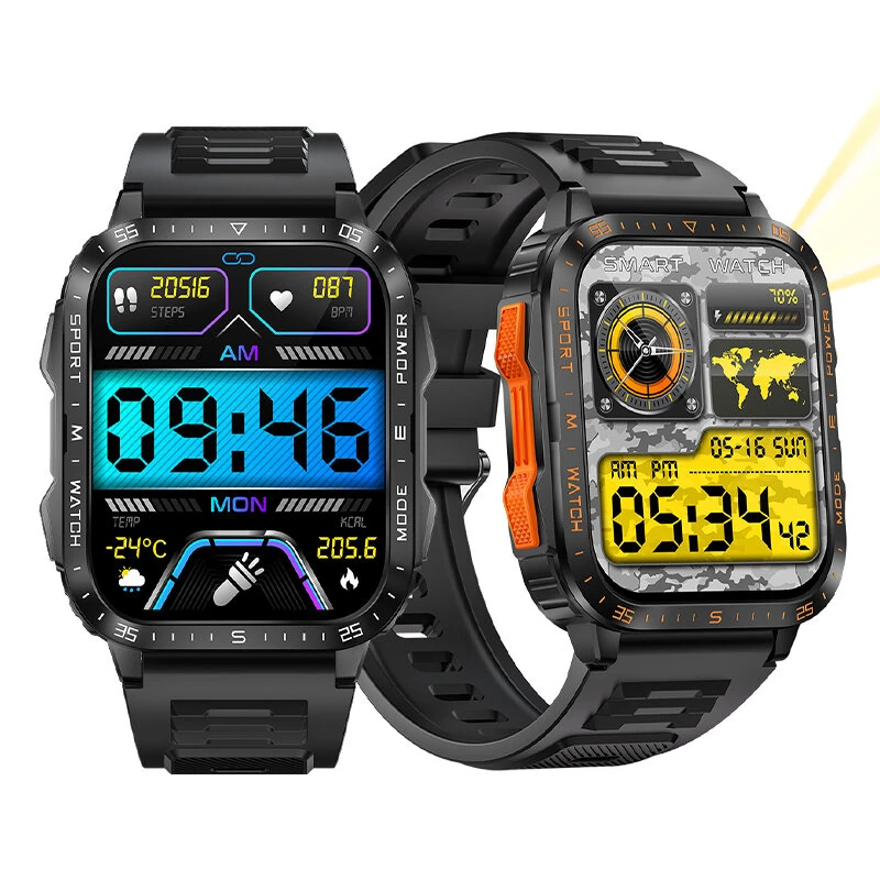 Senbono KT79 1.96inch HD Screen IPX8-3ATM Waterproof SOS Flashlight bluetooth Call Heart Rate Blood Pressure Blood Oxygen Monitor Sleep Monitoring Women's Health Multi-sport Modes Music Playback Smart Watch — view 10