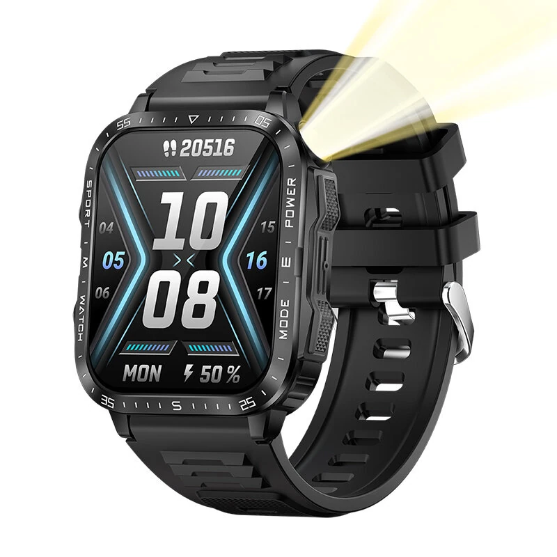 Senbono KT79 1.96inch HD Screen IPX8-3ATM Waterproof SOS Flashlight bluetooth Call Heart Rate Blood Pressure Blood Oxygen Monitor Sleep Monitoring Women's Health Multi-sport Modes Music Playback Smart Watch — view 2