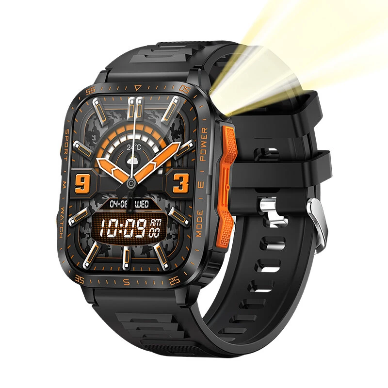 Senbono KT79 1.96inch HD Screen IPX8-3ATM Waterproof SOS Flashlight bluetooth Call Heart Rate Blood Pressure Blood Oxygen Monitor Sleep Monitoring Women's Health Multi-sport Modes Music Playback Smart Watch — view 3