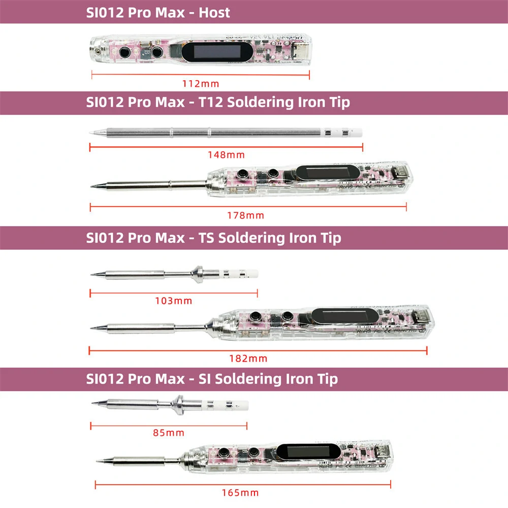 SEQUER SI012 Pro Max T12 Portable OLED Soldering Iron with Color Ambience Light Chinese, English and Russian Menu Applicable T12 Soldering Iron Tips Support PD — view 7