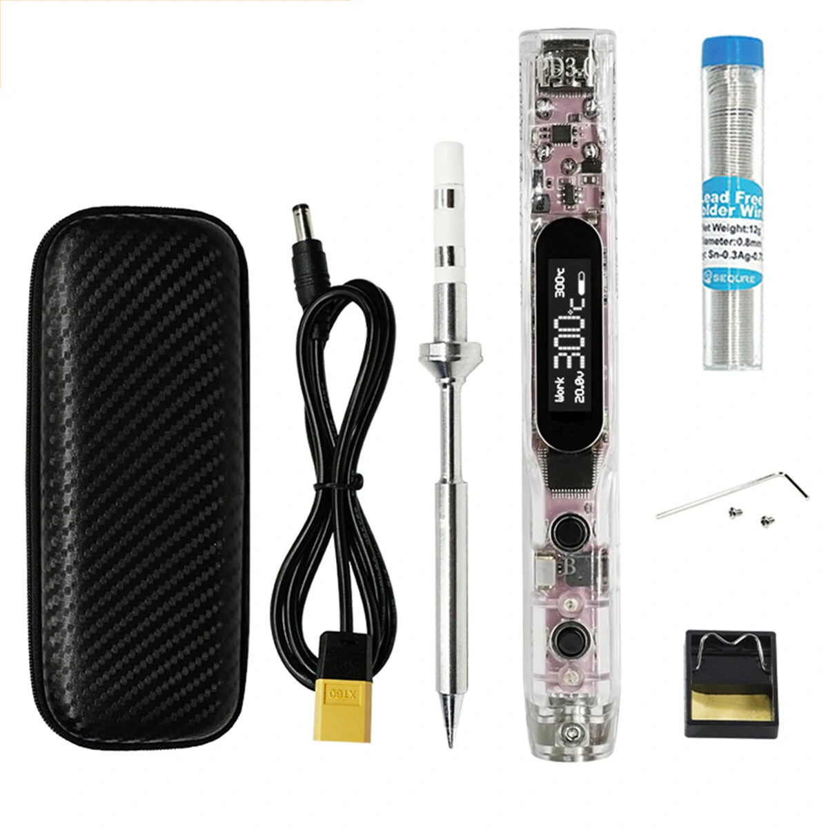SEQUER SI012 Pro Max TS-B2 Portable OLED Soldering Iron with Color Ambience Light Chinese English and Russian Menu Applicable TS Soldering Iron Tips Support PD