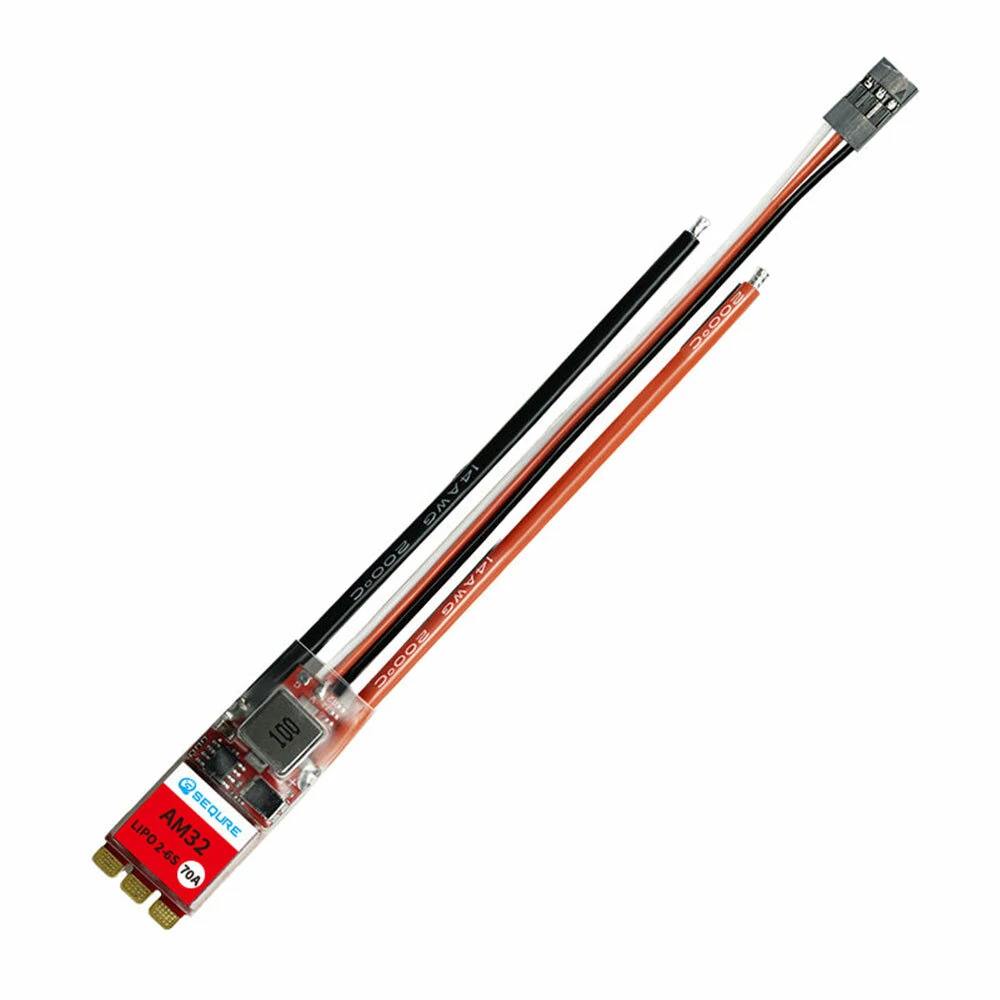 SEQURE 2670 Brushless ESC 2-6S Lipo Powered 70A Firmware AM32 Supports 128KHz PWM Frequency Suitable For FPV Racing Drone Multi-Axis Drones Fixed-Wing UAV Model Boats Climbing Vehicles