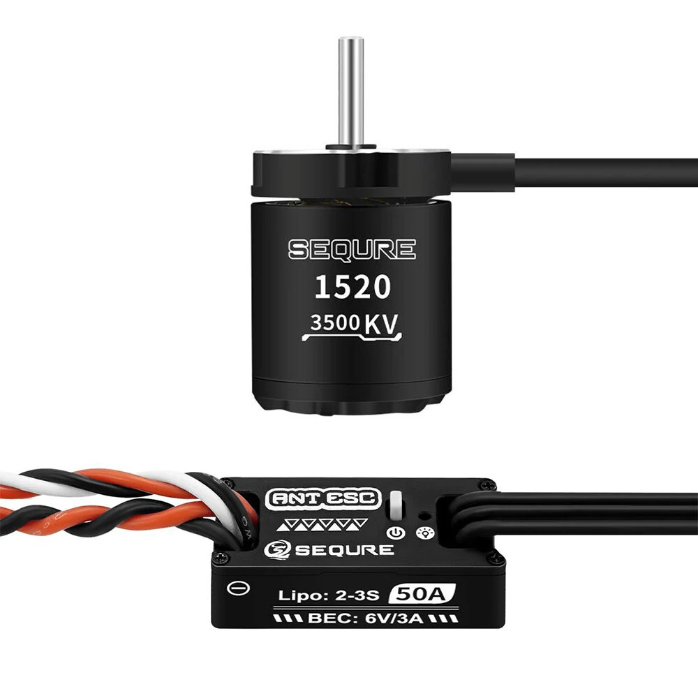 SEQURE ANT ESC & 1520 Motor 2-3S High-Performance Outer Rotor Brushless Power Kit for 1/24 1/18 1/16 RC Cars Climbing Truck Tracked Vehicles Models Parts