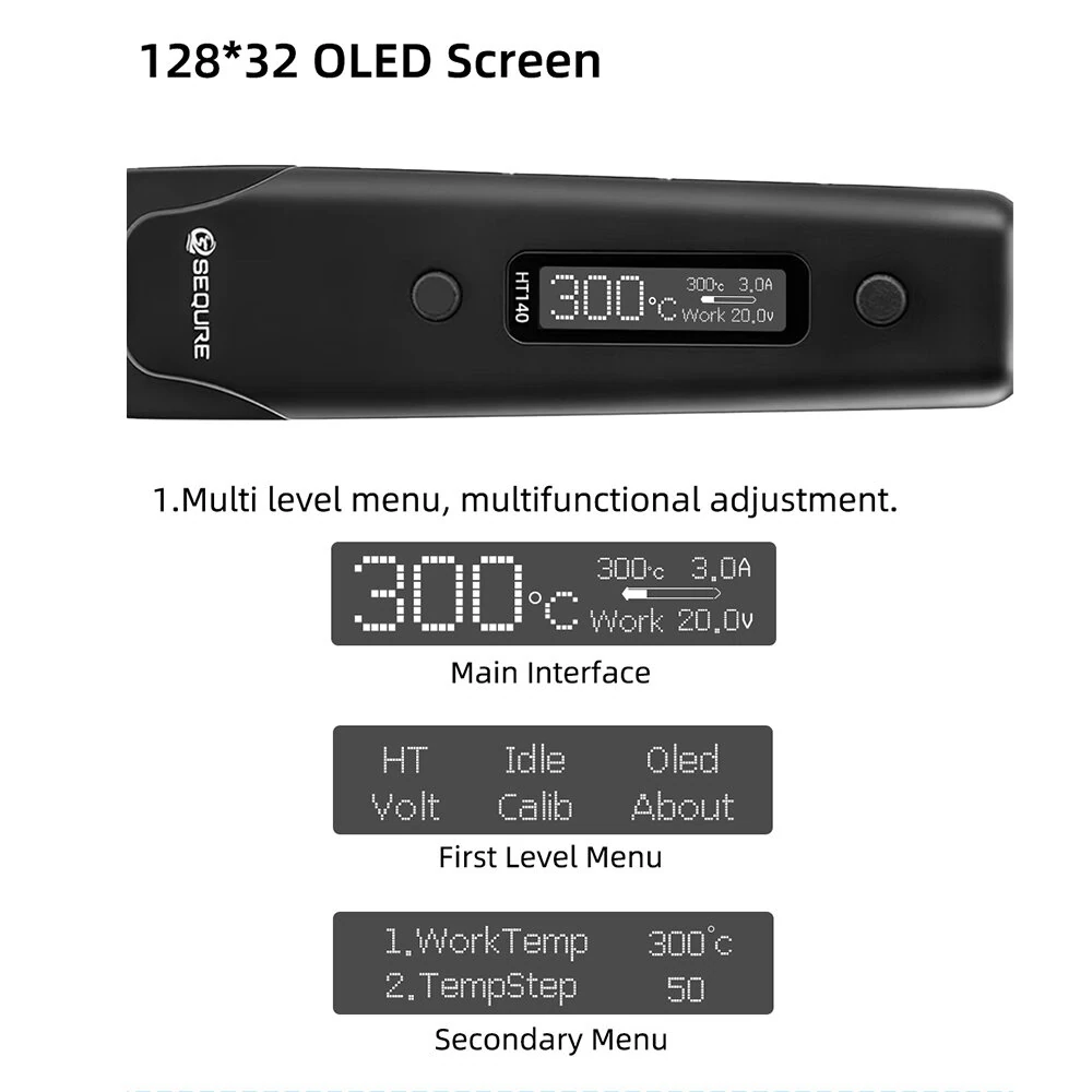 SEQURE HT140 2-IN-1 Hot Tweezers And Soldering Iron Compatible with C210 Soldering Tips And C120 Hot Tweezers Cartridge Tips Desoldering Tips Support PD — view 5