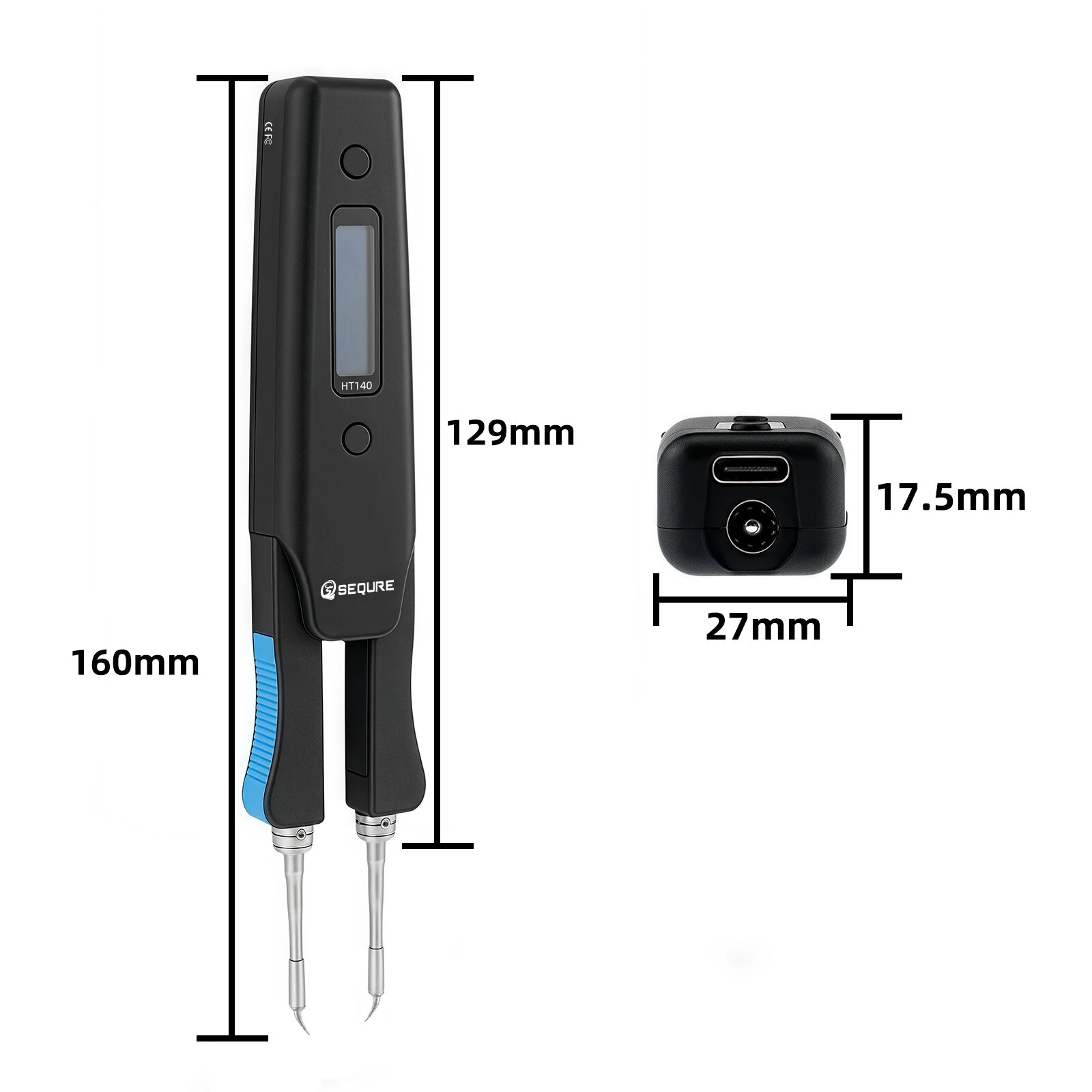 SEQURE HT140 2-IN-1 Hot Tweezers And Soldering Iron Compatible with C210 Soldering Tips And C120 Hot Tweezers Cartridge Tips Desoldering Tips Support PD — view 7
