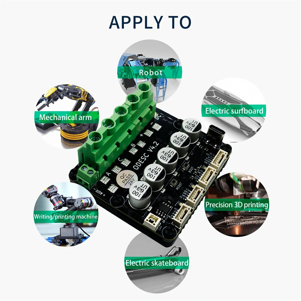 SEQURE ODESC V4.2 Single Drive High Current High Precision Brushless Servo Motor Controller Based On ODrive3.6 Upgrade, Software Configuration Compatible With Odrivetool FOC BLDC RC Car Parts — view 8
