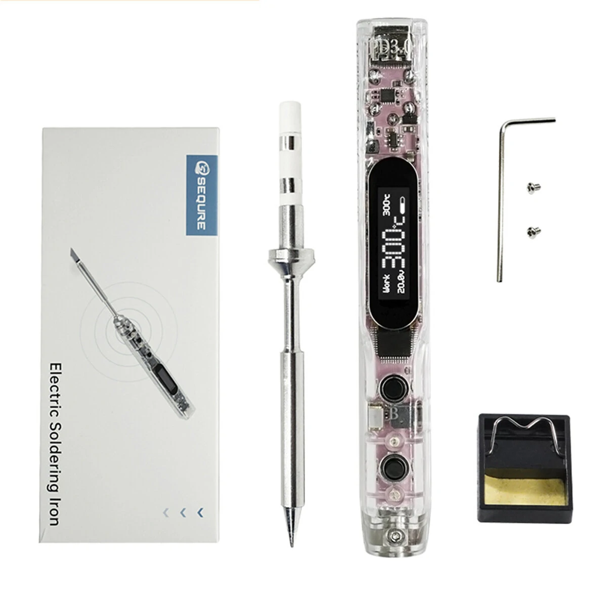 SEQURE SI012 Pro Max TS-B2 Portable OLED Soldering Iron with Color Ambience Light Chinese, English and Russian Menu Applicable TS Soldering Iron Tips Support PD
