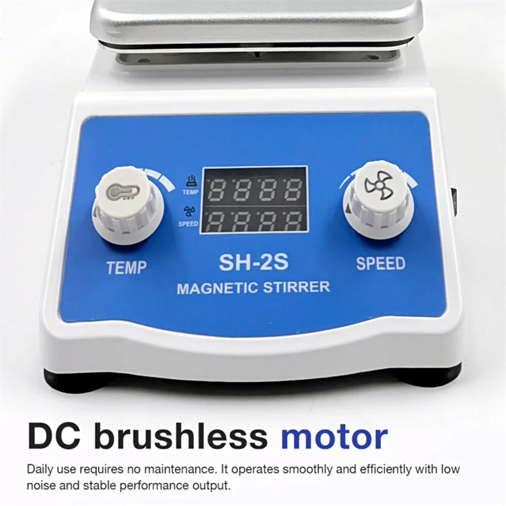 SH-2S Heating Magnetic Stirrer 2L 2200RPM Lab Hotplate Mixer With LCD Digital Display Brushless Motor For Laboratory Use — view 5