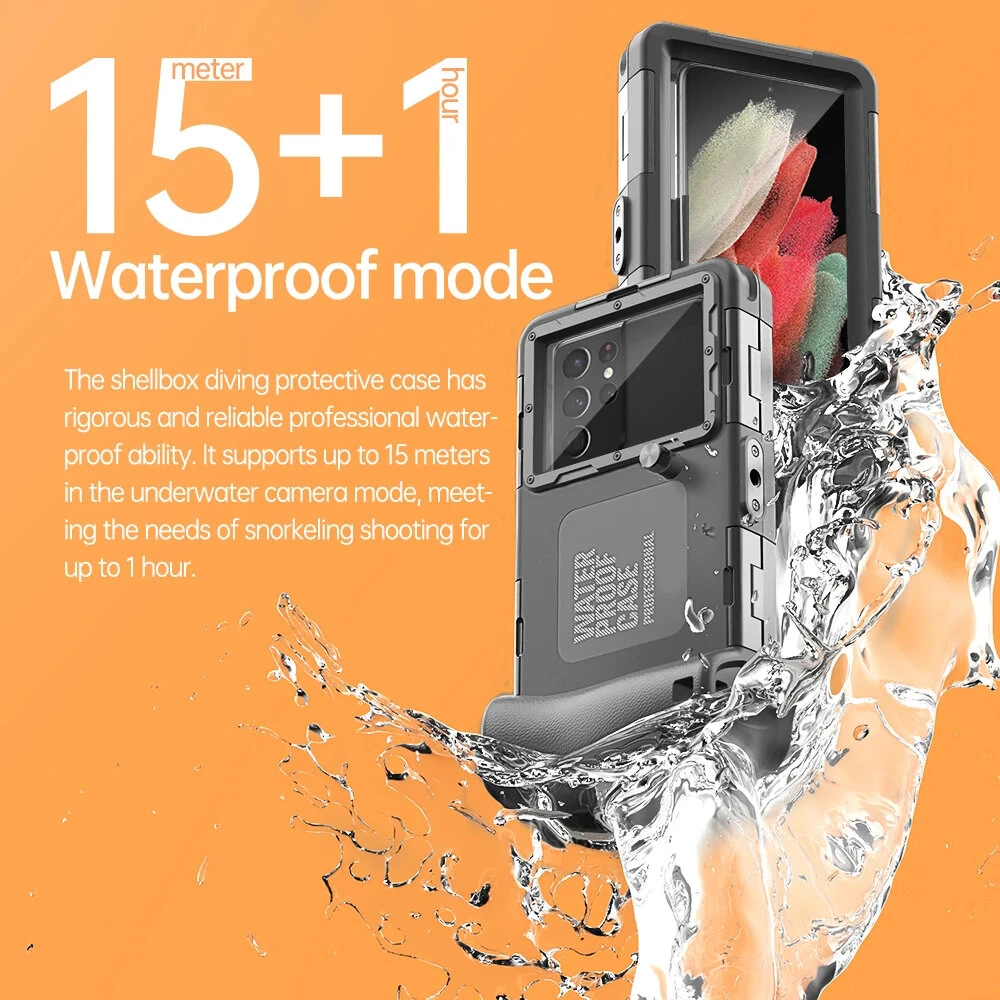 Shellbox Multicolor Waterproof Phone Case IP68 Standard 15M/50ft Diving/Swimming Photography Professional Diving Waterproof Mobile Phone Shell — view 3