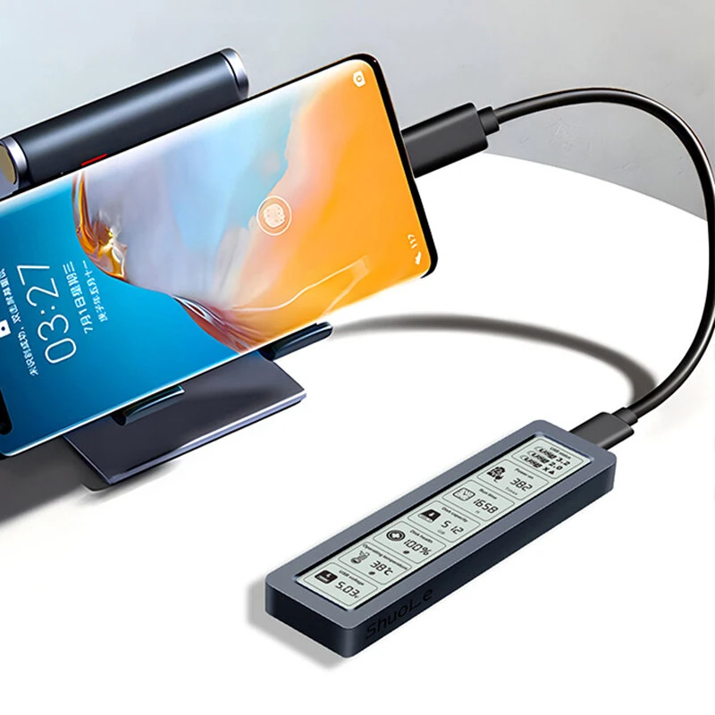 ShuoLe SL-TP26-P M2 NVMe SSD Enclosure with Digital Display USB 3.2 Gen2 Type-C 10Gbps High Speed Aluminum Alloy Heat Dissipation Real Time Monitoring External SSD Case — view 5