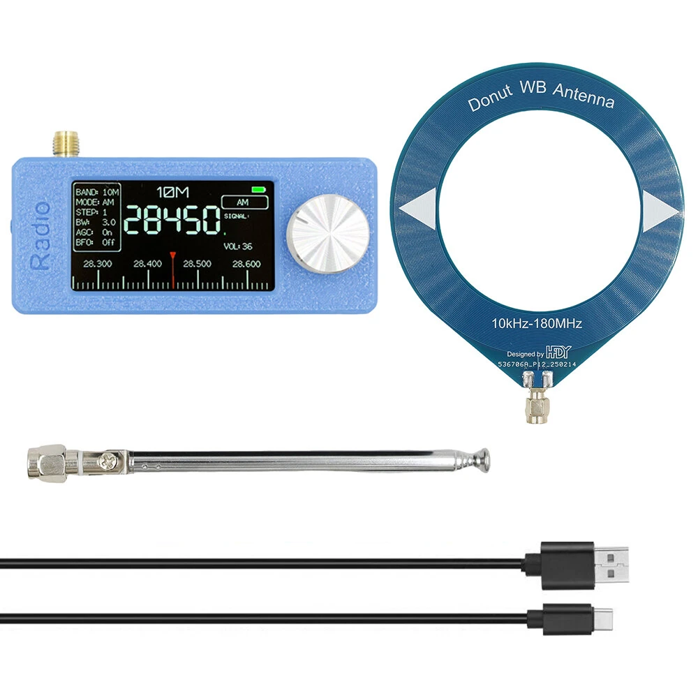 SI4732 0.5-108mhz Portable Radio 1.9inch IPS Screen Mini Pocket Radio with 2pcs Antenna FM/AM Radio All Band Radio Receiver — SI4732