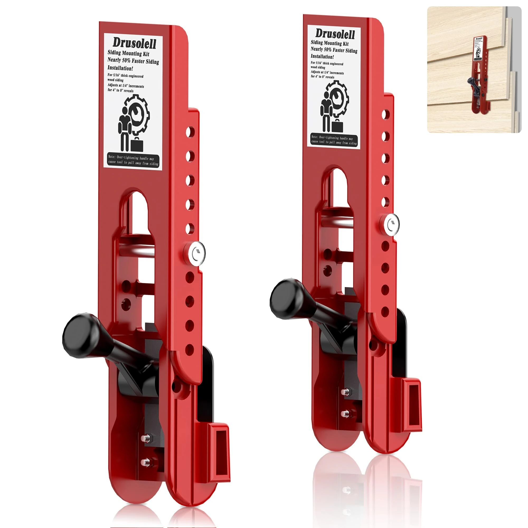 Siding Installation Tools Fiber Cement Siding Mounting Kit For 5/16-Inch Lap Siding Adjustable 4-8 Inch Reveals Polycarbonate Body 2 Pack — view 11