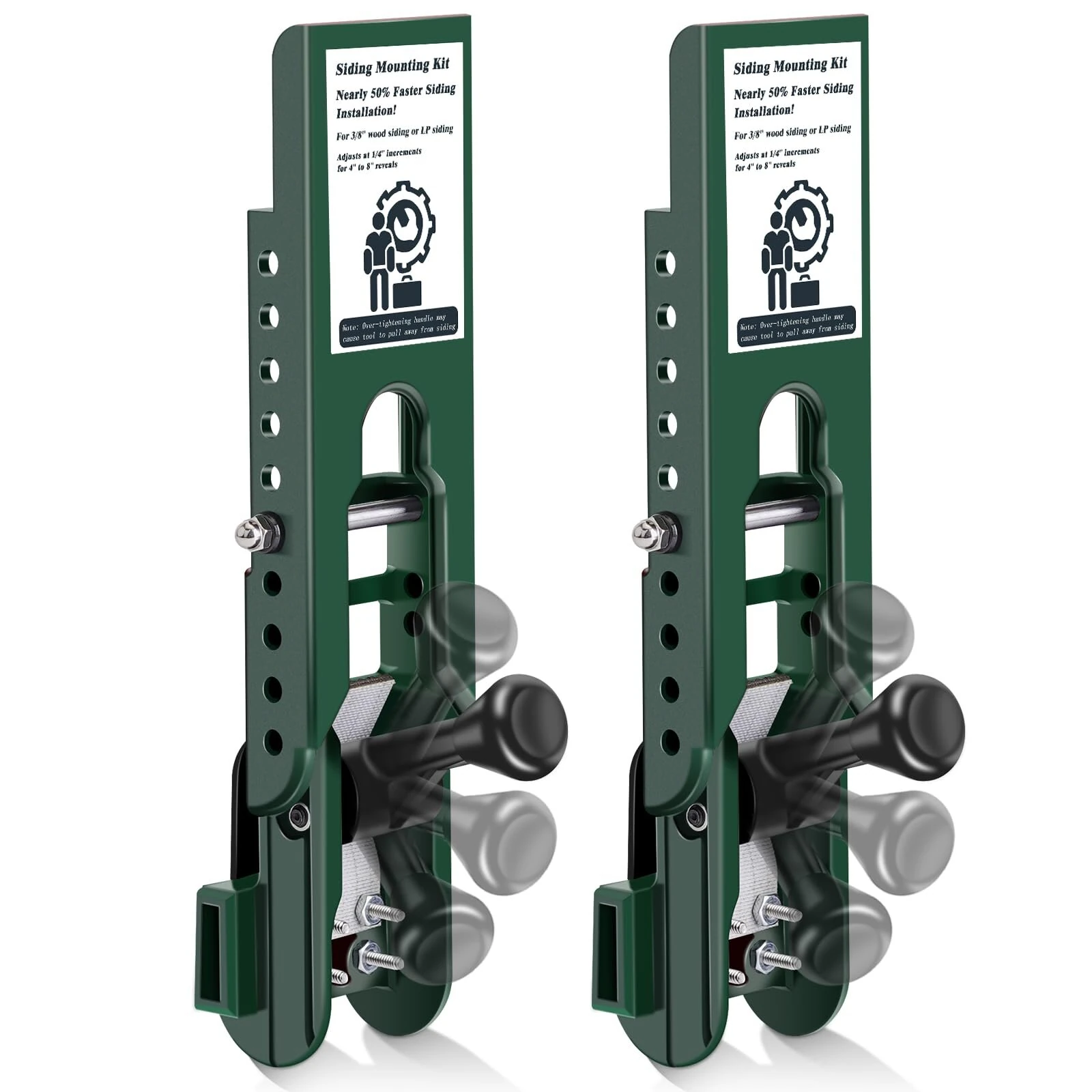 Siding Installation Tools Fiber Cement Siding Mounting Kit For 5/16-Inch Lap Siding Adjustable 4-8 Inch Reveals Polycarbonate Body 2 Pack — view 2