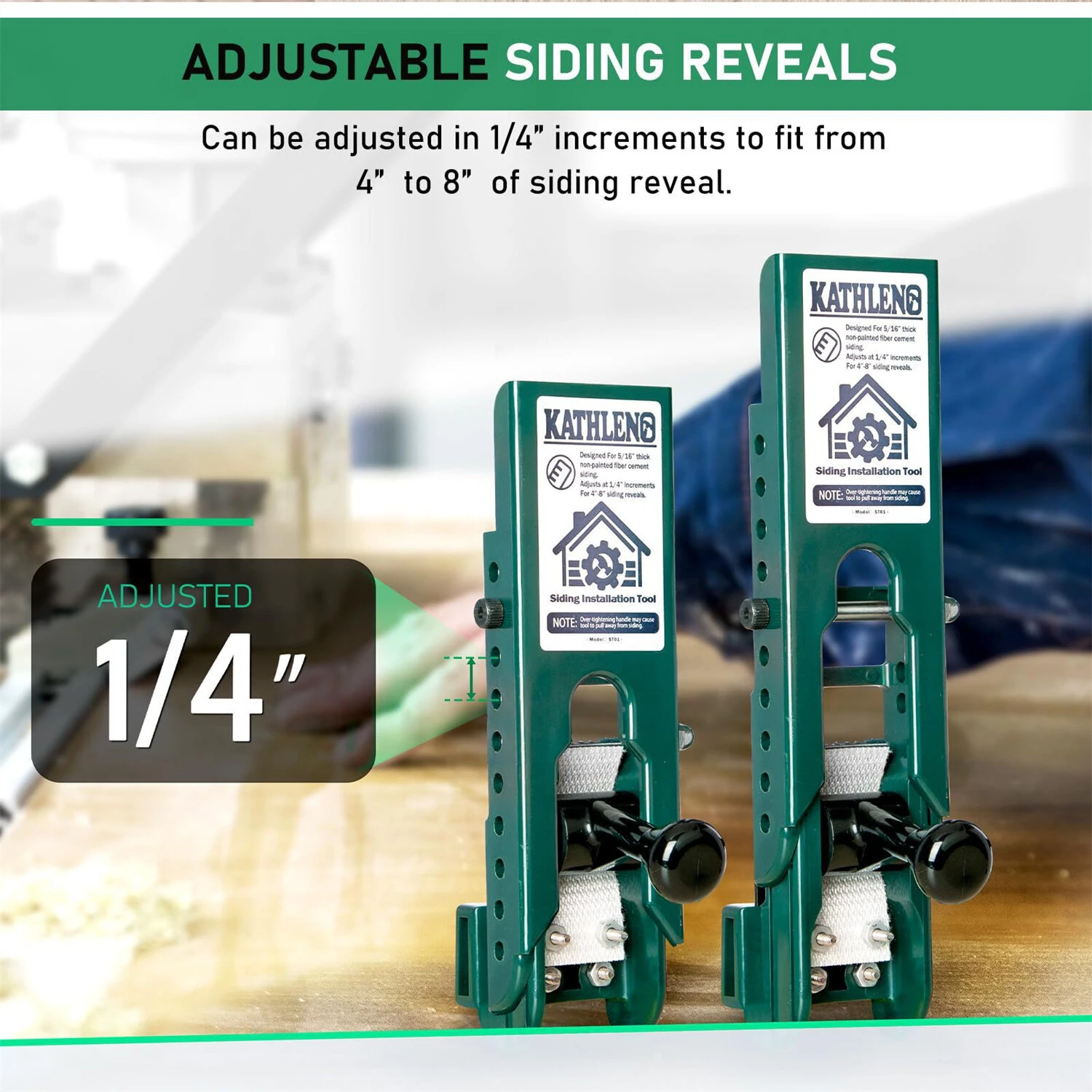 Siding Installation Tools Fiber Cement Siding Mounting Kit For 5/16-Inch Lap Siding Adjustable 4-8 Inch Reveals Polycarbonate Body 2 Pack — view 5
