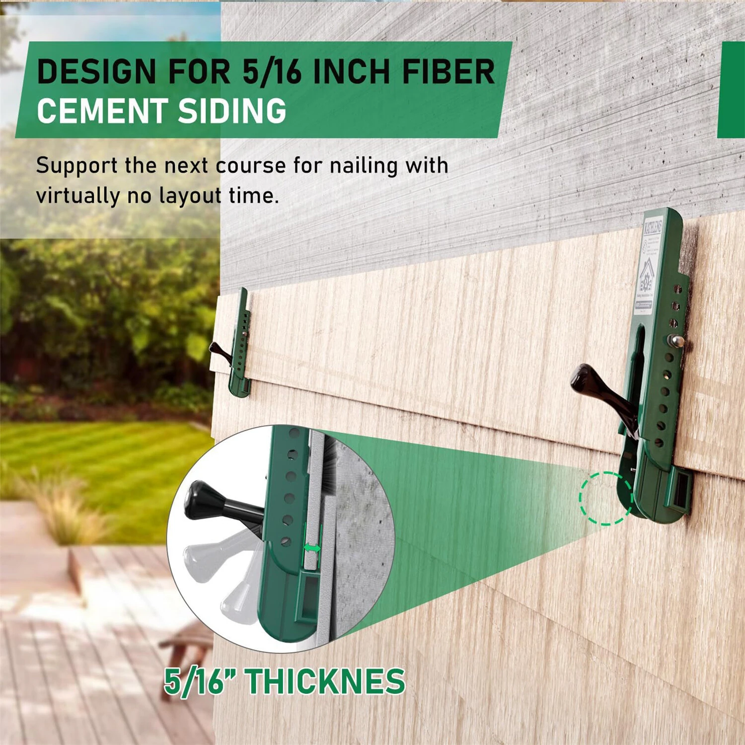 Siding Installation Tools Fiber Cement Siding Mounting Kit For 5/16-Inch Lap Siding Adjustable 4-8 Inch Reveals Polycarbonate Body 2 Pack — view 7