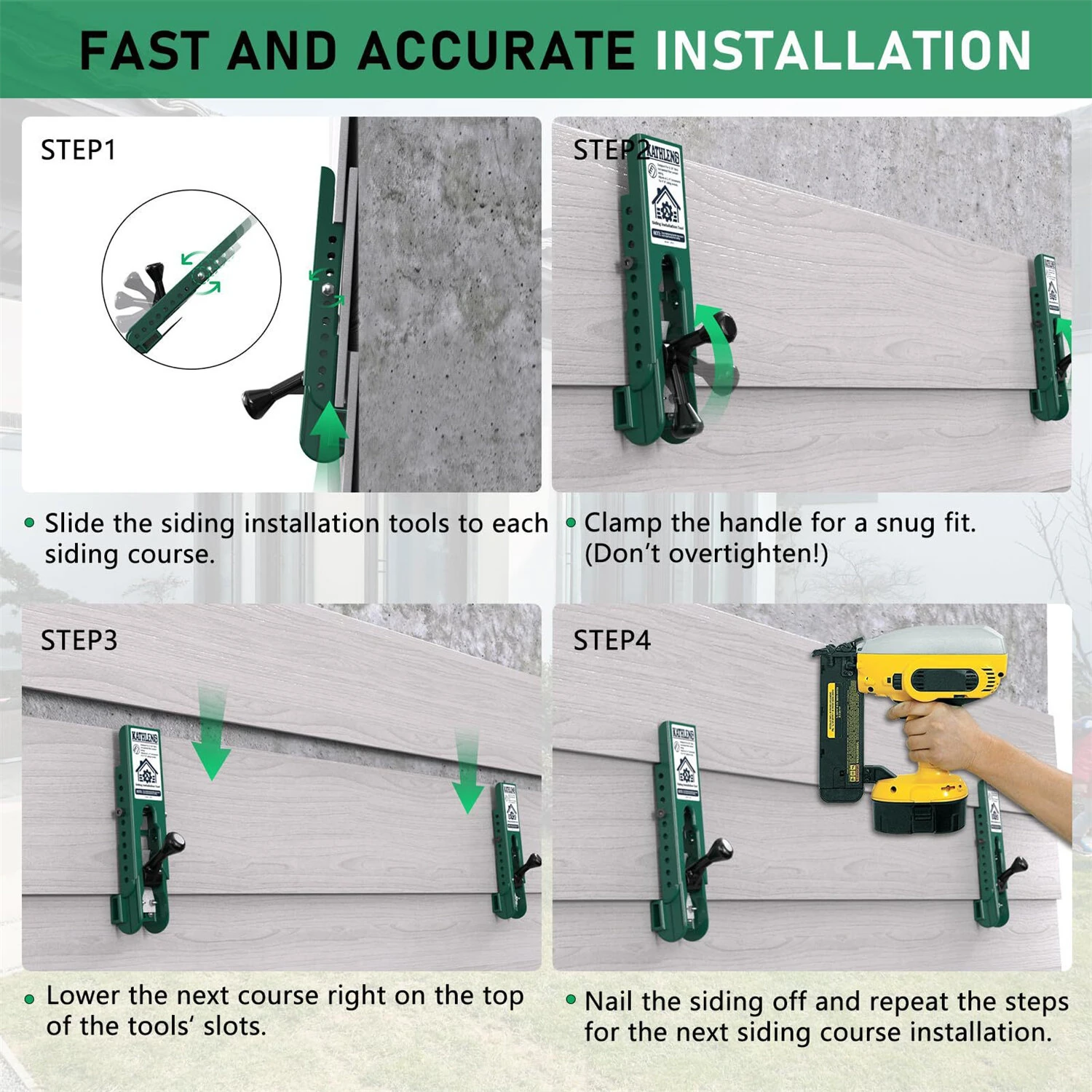 Siding Installation Tools Fiber Cement Siding Mounting Kit For 5/16-Inch Lap Siding Adjustable 4-8 Inch Reveals Polycarbonate Body 2 Pack — view 8