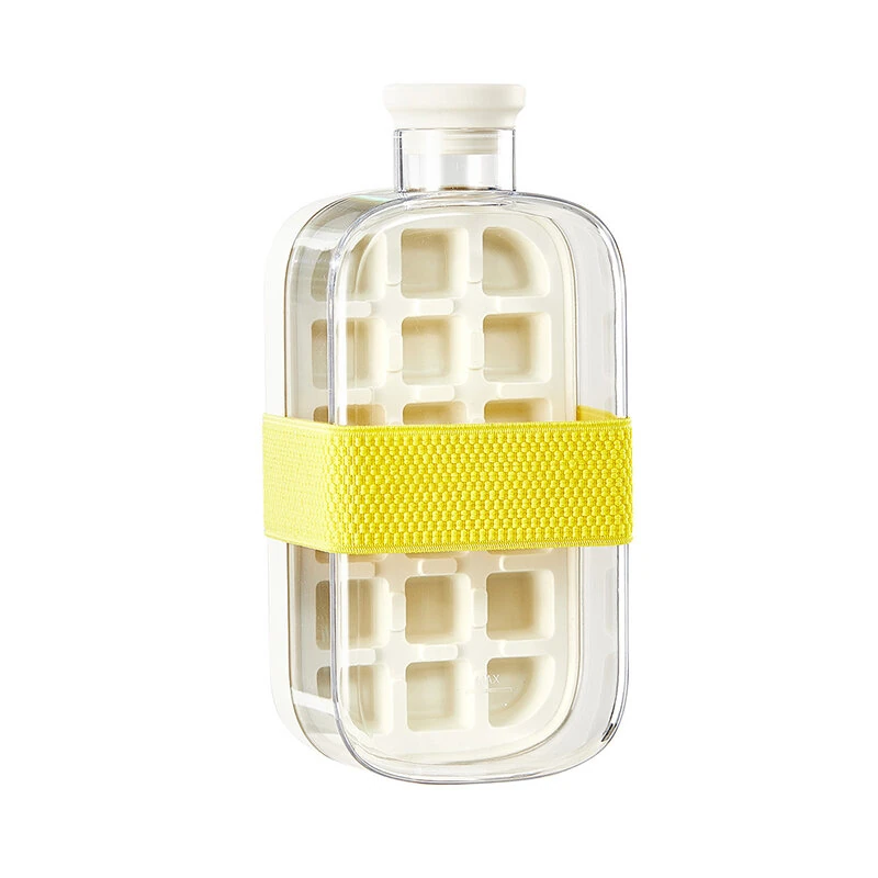 Silicone One-click Ice Mold Bottle Cooler Cup with Straw Ice Cube Tray with Lid for Freezer Creative No Touch Mould for Summer — view 3
