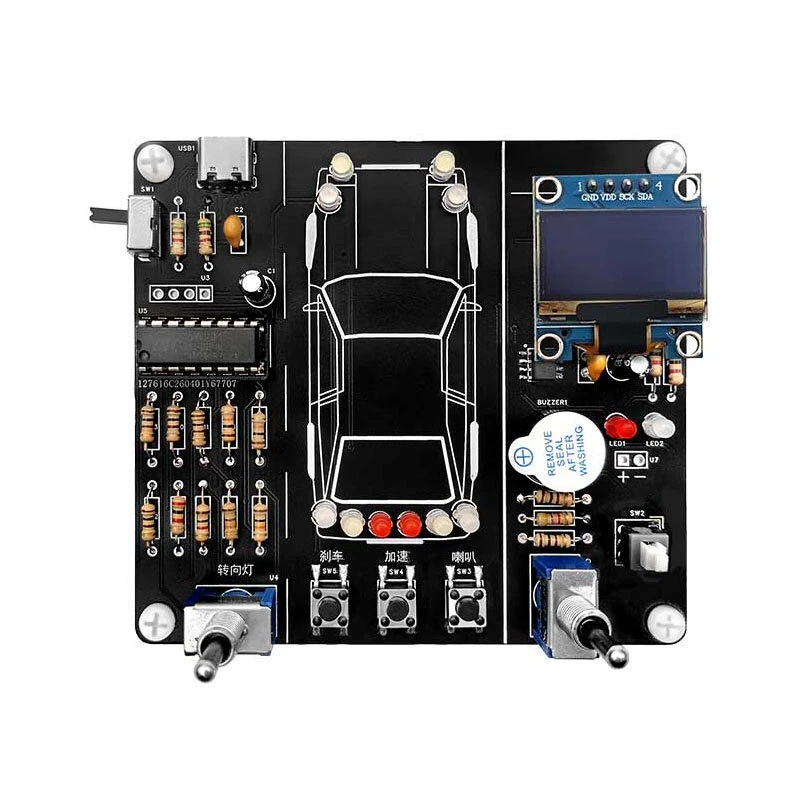 Simulated Car Driving DIY Kit 5V DC Electronic Control Training Circuit Board With Lithium Battery — image 1