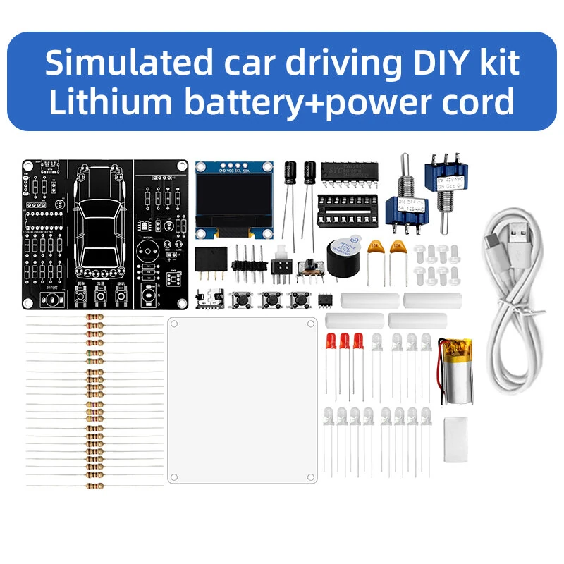 Simulated Car Driving DIY Kit 5V DC Electronic Control Training Circuit Board With Lithium Battery — view 4