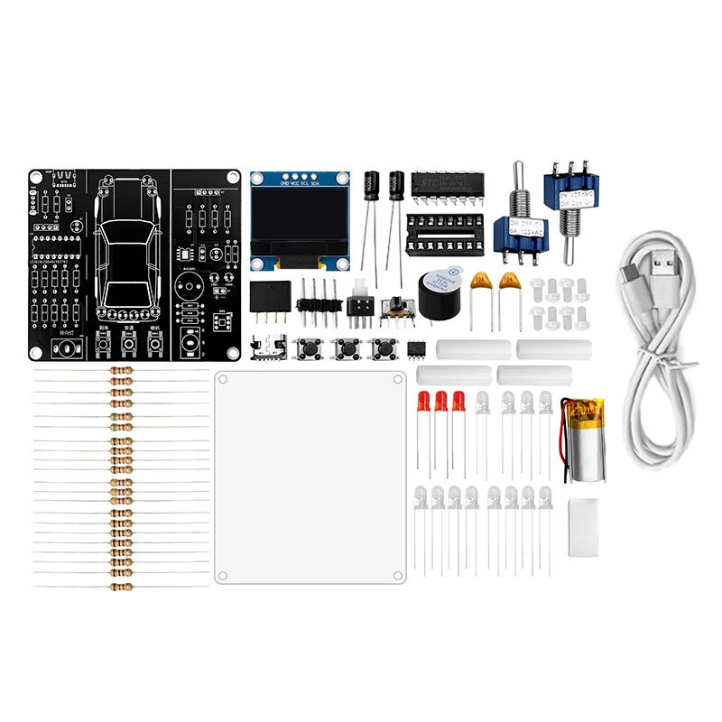 Simulated Car Driving DIY Kit 5V DC Electronic Control Training Circuit Board With Lithium Battery — view 5
