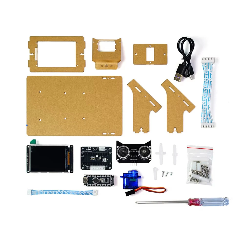 Simulated Radar Ultrasonic Simulation Scanner Maker DC5V with 2.4inch LCD Screen HXFB Graphical Programming DIY Electronic Kit for Distance Measuring — view 5