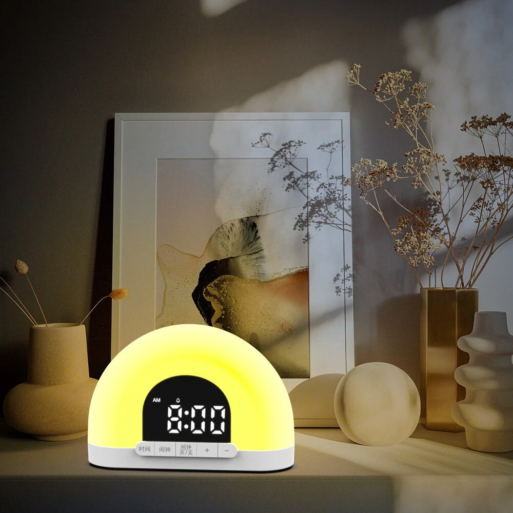 Simulated Sunrise Wake-Up Light Alarm Clock Wake-Up Light Simulates Sunrise Atmosphere Light Electronic Night Light Wake-Up Alarm Clock — view 9