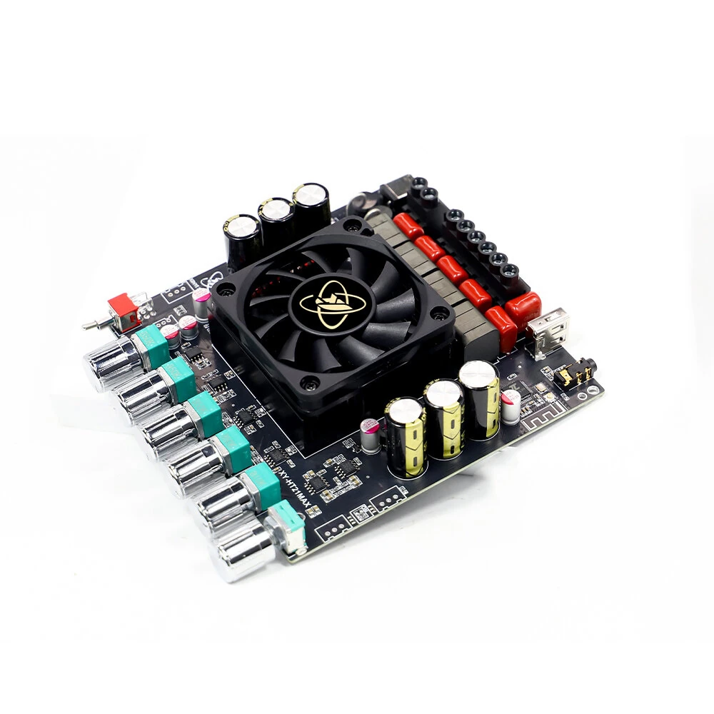 Sinilink Audio XY-HT21MAX Bluetooth Audio Power Amplifier 2.1 Channel 200W+200W Stereo 400W Subwoofer High Power Multi-format Support Adjustable Bass Treble Volume — image 1