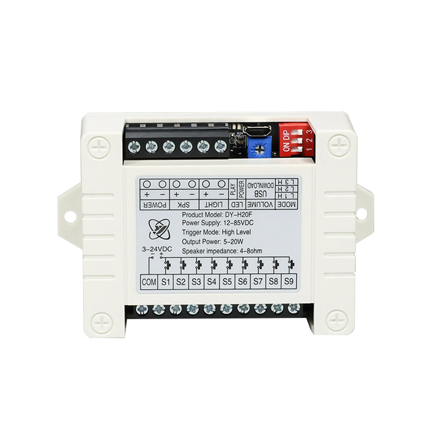 Sinilink HL20F MP3 WAV Audio Player Module DC 12-85V 20W Output One-to-One Trigger Class D Amplifier Custom Audio — view 2