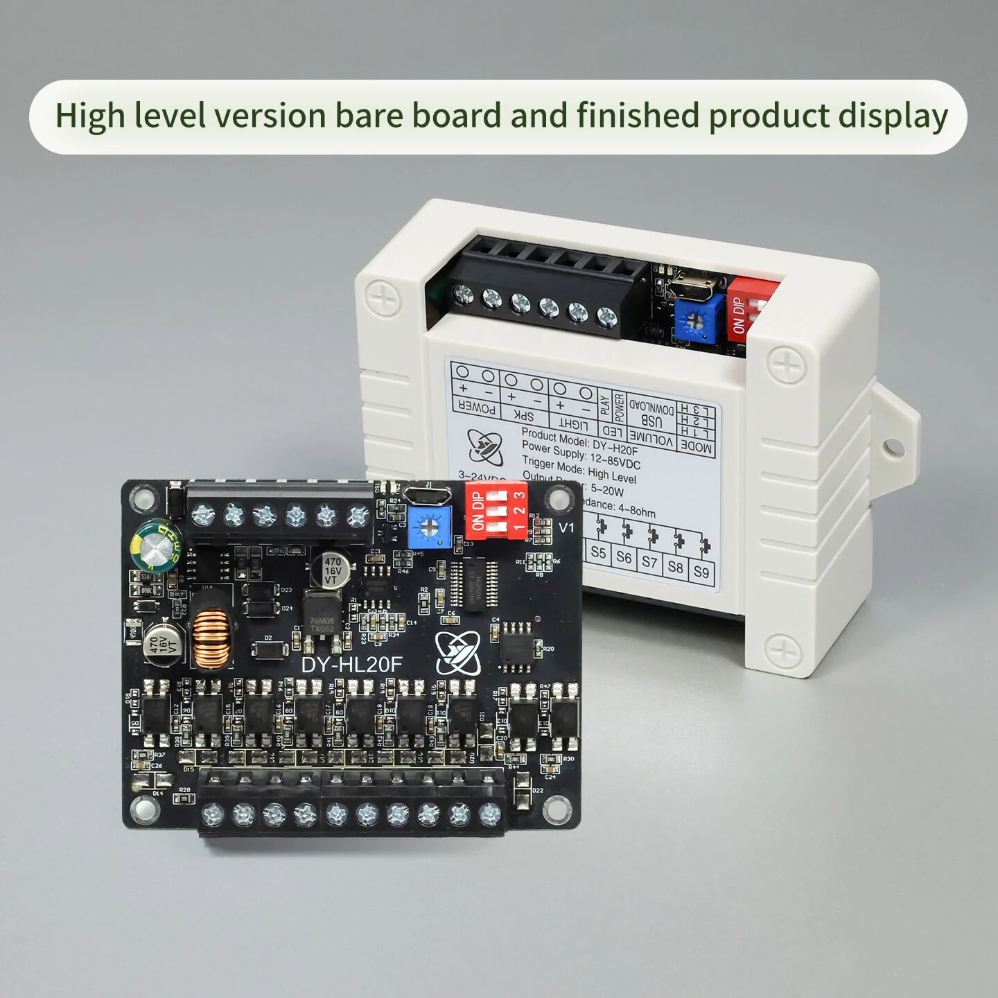 Sinilink HL20F MP3 WAV Audio Player Module DC 12-85V 20W Output One-to-One Trigger Class D Amplifier Custom Audio — view 6