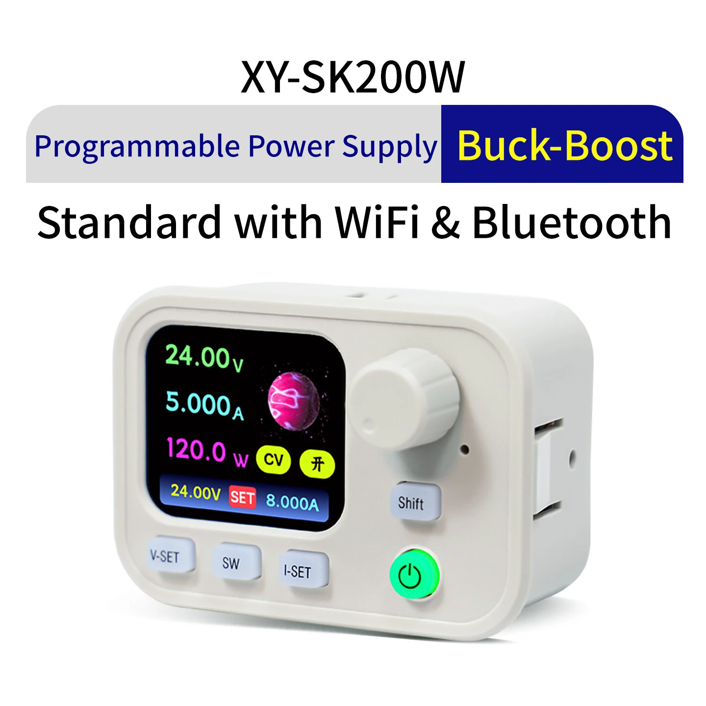 Sinilink XY-SK200W DC Buck-Boost Power Supply Module 6-36V Input 0-40V Output 0-9A 200W WiFi Bluetooth IPS LCD MPPT Daul System — view 2