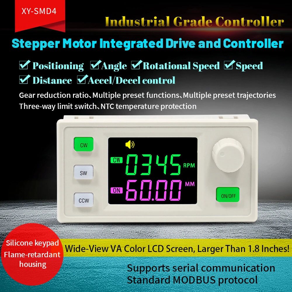Sinilink XY-SMD4 Stepper Motor Controller 10V-30V 4A Single Axis TTL Serial High Precision Microstepping for 42 57 Stepper Motors Forward and Reverse Control Driver Angle Speed PLC Serial Communication — view 7