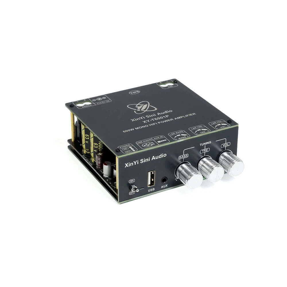 Sinilink XY-T6001P 600W Mono Audio Amplifier Board TPA3255 TWS Bluetooth AUX USB WAV FLAC MP3 Wireless Speaker Compatible — image 1