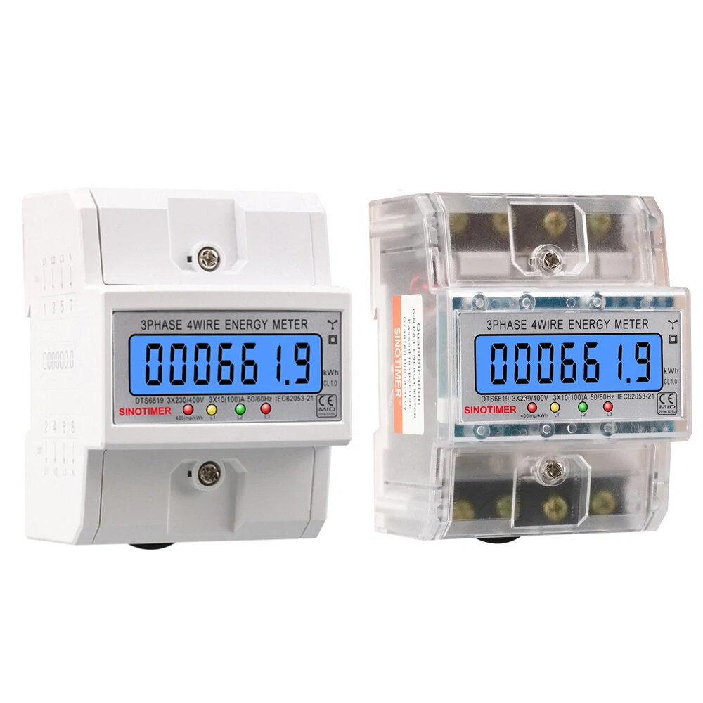 SINOTIMER DTS6619 New Model 100A LCD Digital Display with Backlight Power Meter in Energy Meters Smart Electric Meter 3 Phase Kwh Meter — image 1