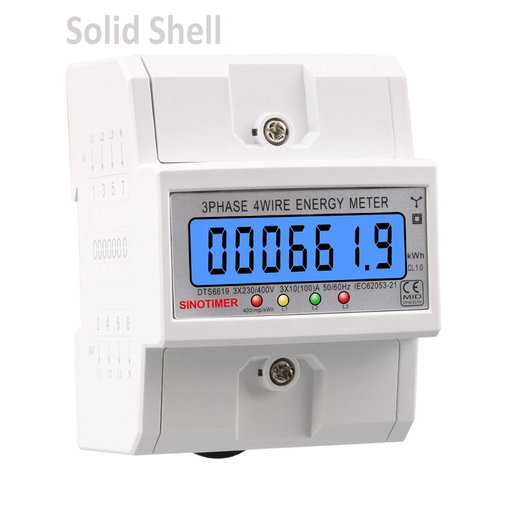 SINOTIMER DTS6619 New Model 100A LCD Digital Display with Backlight Power Meter in Energy Meters Smart Electric Meter 3 Phase Kwh Meter — view 4