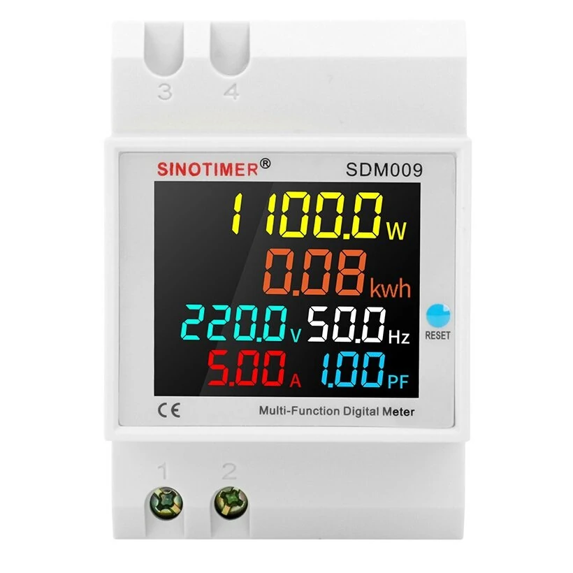 SINOTIMER SDM009 AC40-300V Rail Single-phase Digital Voltage Current Frequency Power Factor Electric Multi-function Measuring Instrument — image 1