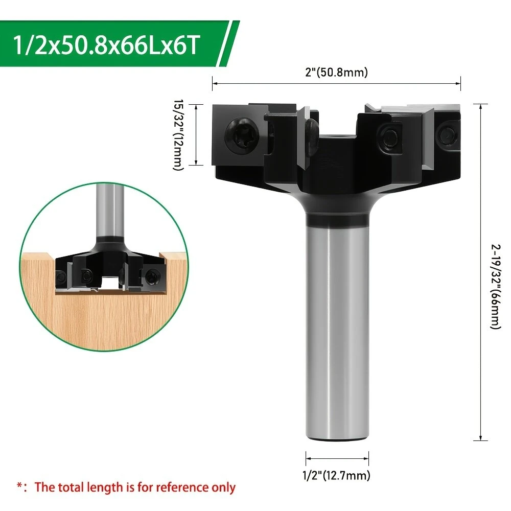 Six Blade T Slot Router Bit 1/2 Inch Shank SAE 5140 Tungsten Carbide Cutter for Woodcraft Engraving Machine Electric Grinder — view 2