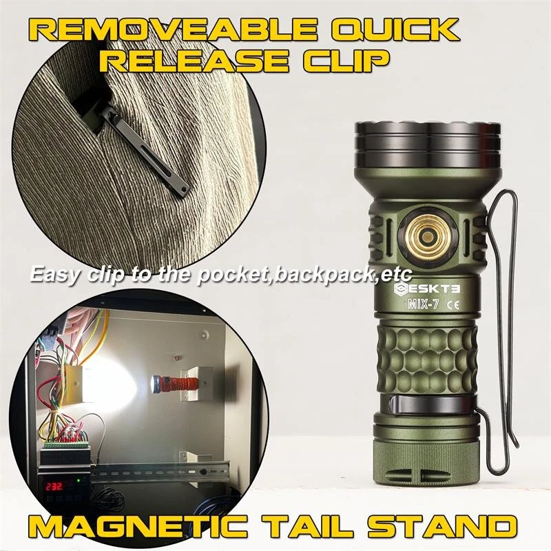 SKILHUNT ESKTE MiX-7 Gen 2 Multi-color High CRI 2000LM 18350 EDC LED Flashlight High Lumens Magnetic Charging Mini Torch Outdoor Bright Searlchlight — view 10