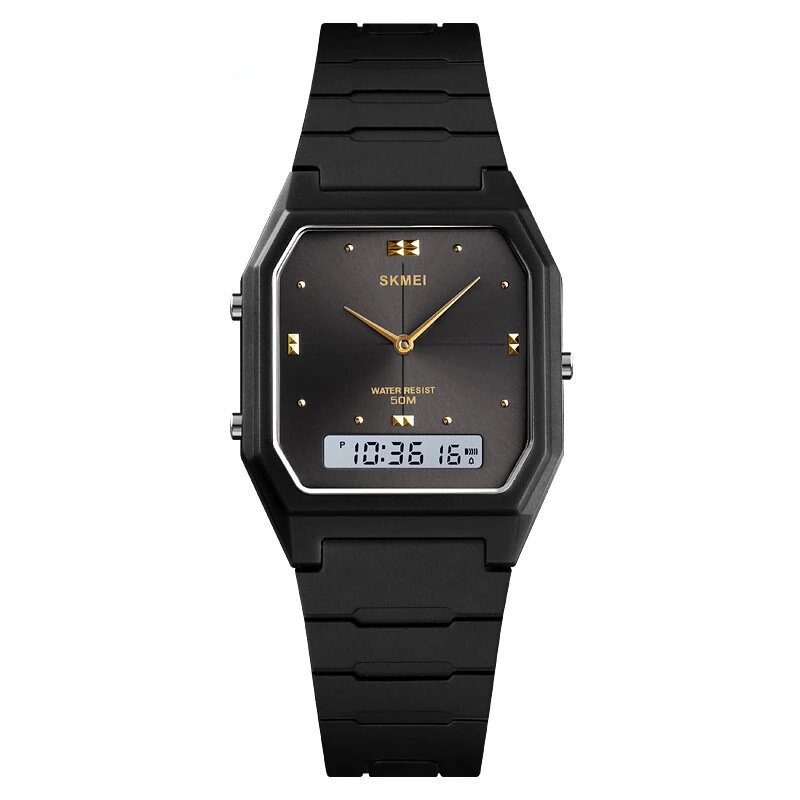 SKMEI Fashion Men Digital Watches Outdoor Multifunctional Watch Sports Waterproof Dual Display 3 Time Electronic Watch