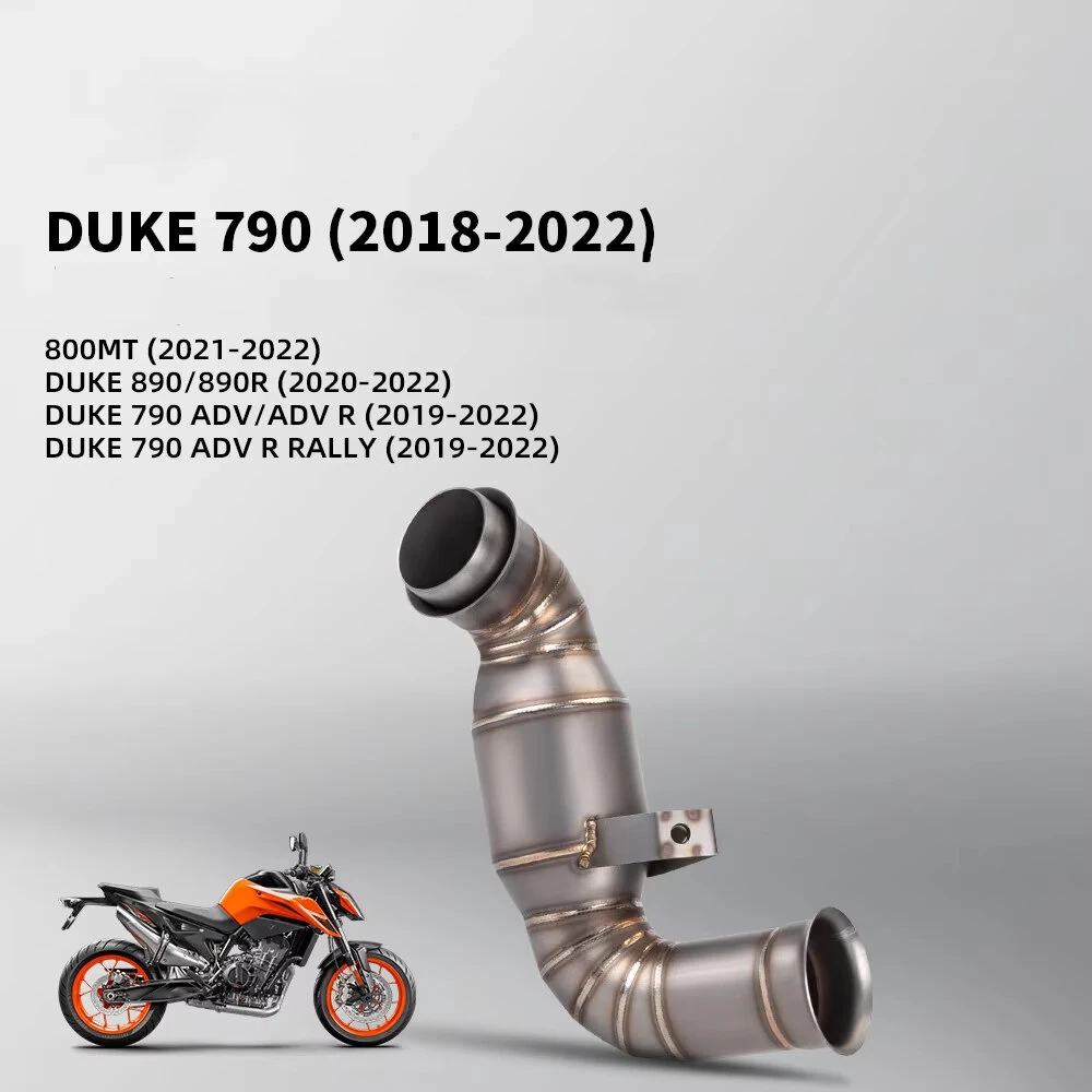 Slip On Motorcycle Exhaust Middle Link Pipe Stainless Steel Heat Resistant Finish Replacement For DUKE 790 2018-2022 — view 2
