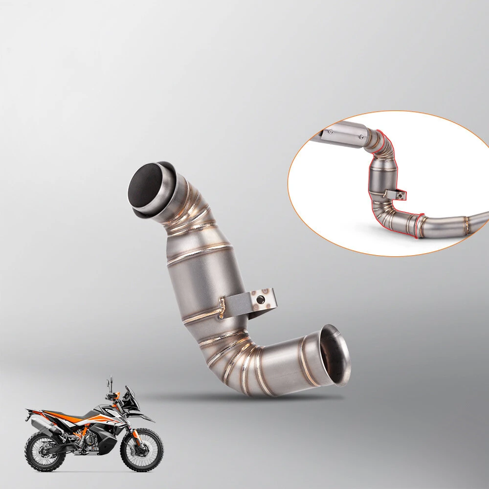 Slip On Motorcycle Exhaust Middle Link Pipe Stainless Steel Heat Resistant Finish Replacement For DUKE 790 2018-2022 — view 3