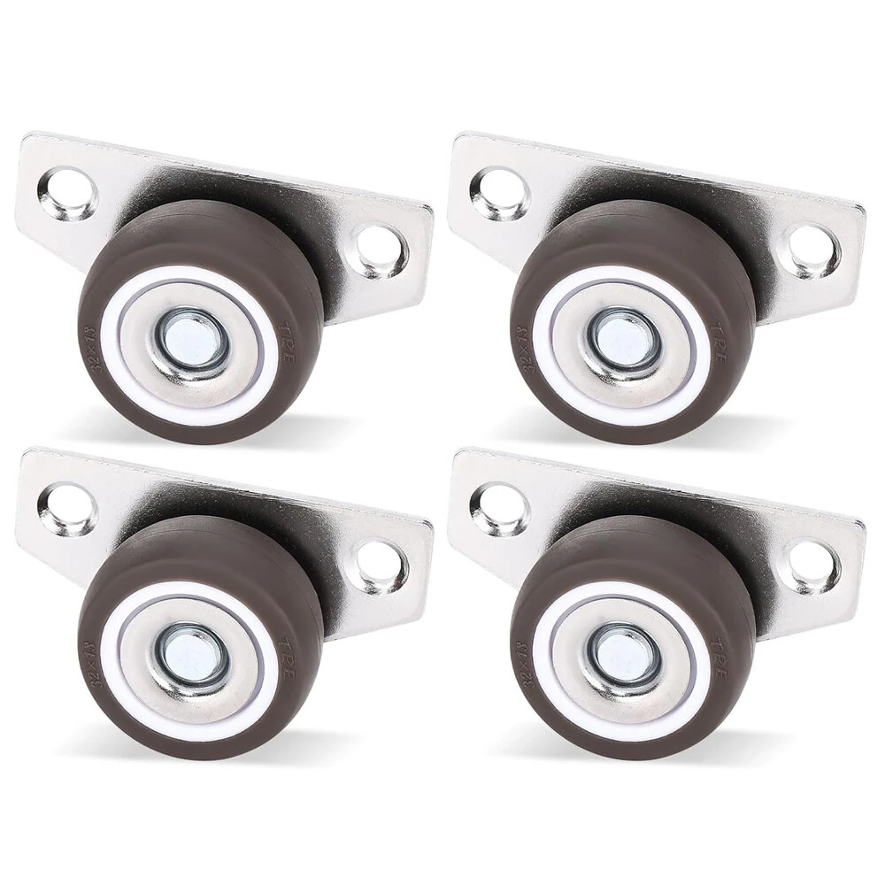 Small Side Mount Caster Wheels 1.25 Inch Set of 4 Rubber Wheels Rigid Casters Furniture Rollers Underbed Drawers DIY Project Non-Marking Smooth Glide 140 LBS Capacity — view 8