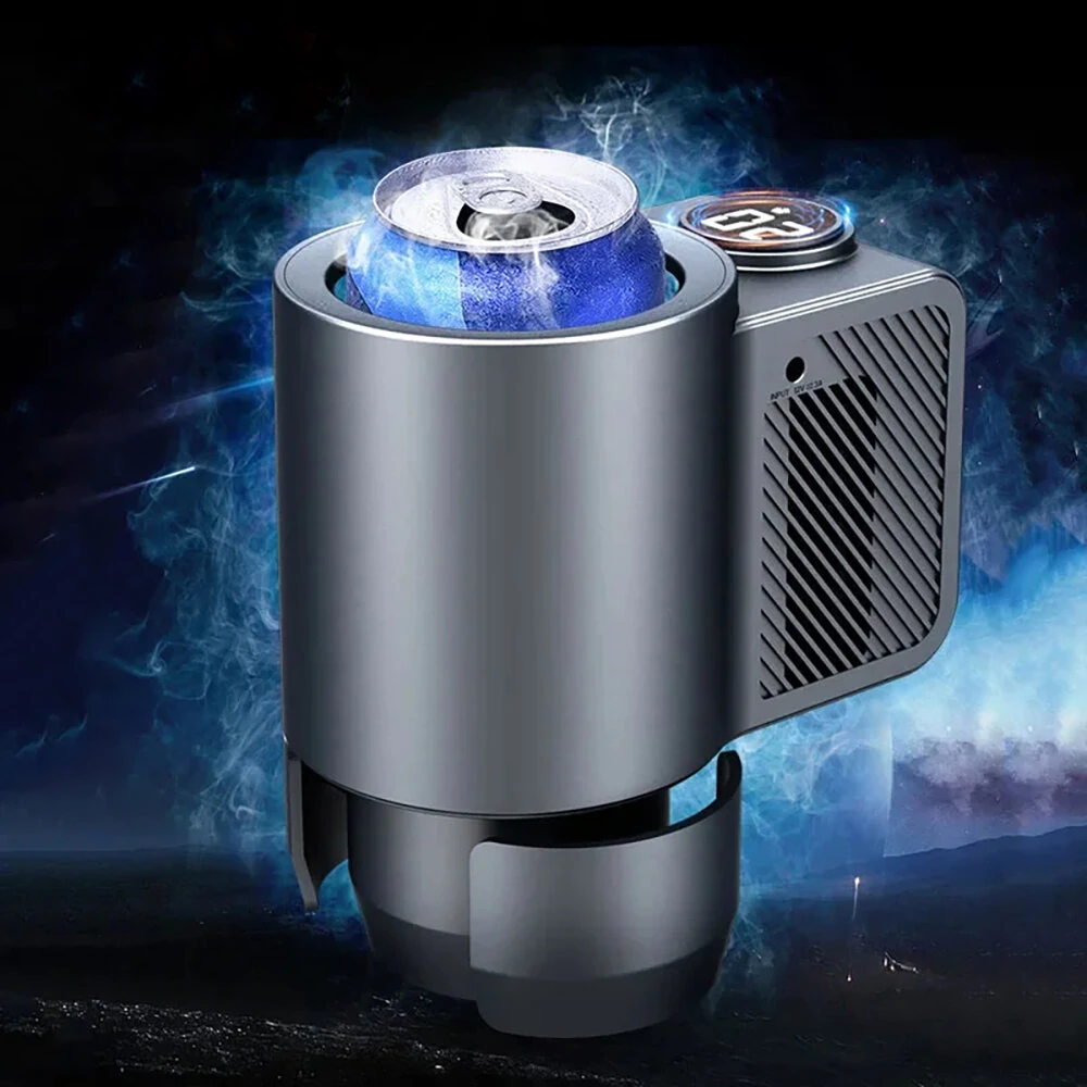 Smart 2-in-1 Car Cold Hot Coffee Mug Quick Cooling Heating Car Heating Cooling Cup Coffee Milk Electric Beverage Warmer Cooler Holder For Drinks Travel Mini Car Fridge — Pricio
