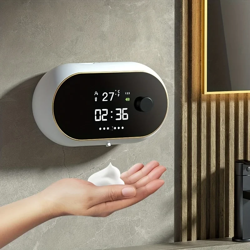 Smart Automatic Foam Washing Machine Sensor Soap Dispenser Electric Wall Mounted USB Charging with Temperature Display — Pricio