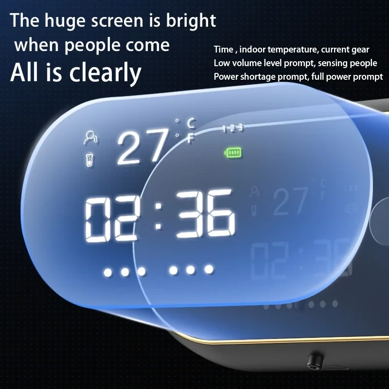 Smart Automatic Foam Washing Machine Sensor Soap Dispenser Electric Wall Mounted USB Charging with Temperature Display — view 5