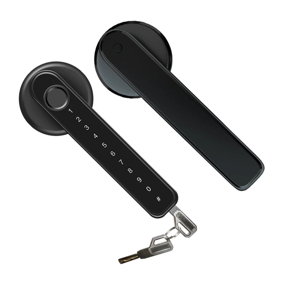 Smart Electronic Door Lock Fingerprint Password Key Unlock 0.25S Fast Response Long Battery Life Anti-Peep Password for Office Hotel Wooden Door — image 1
