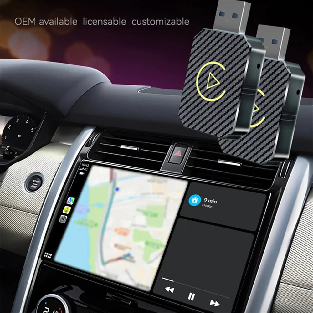 Smart Wireless Carplay Android Auto Adapter AI Box Dongle Plug&Play Wireless to Wired for Cars — view 4